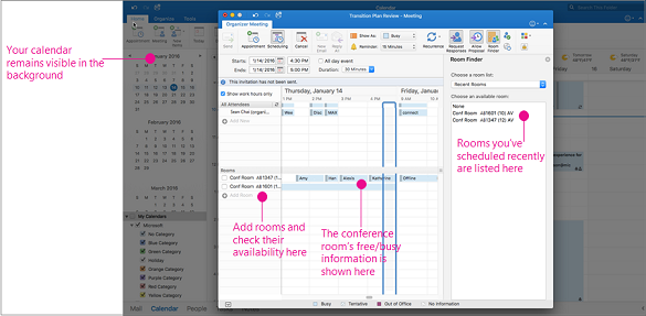 outlook 2016 for mac automatically add meetings from itinerary